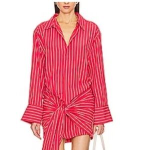Red Striped Shirt Dress